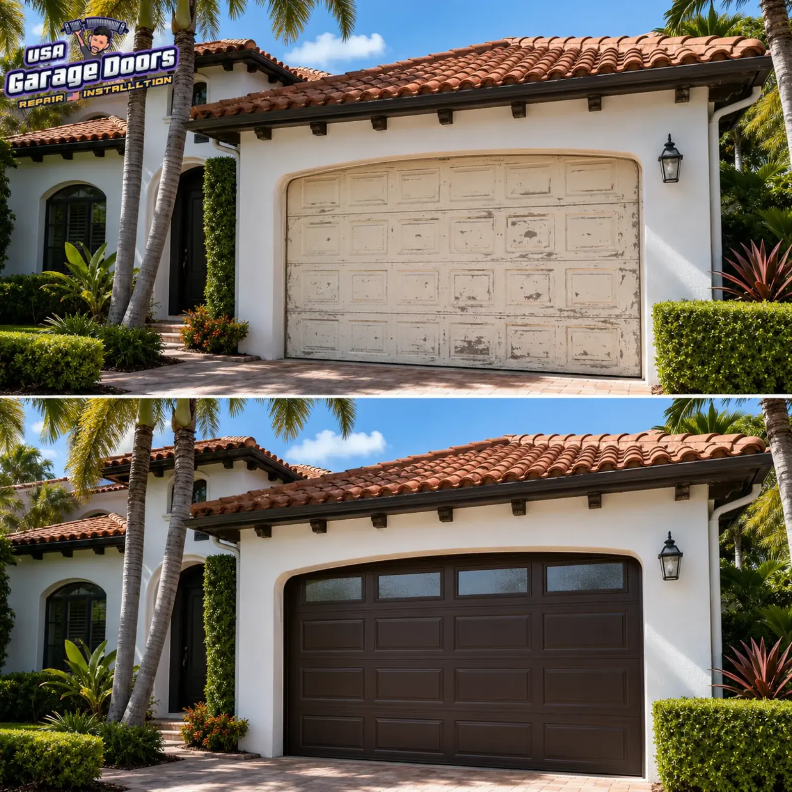 New impact-rated garage door installed by Green Garage Door Repair
