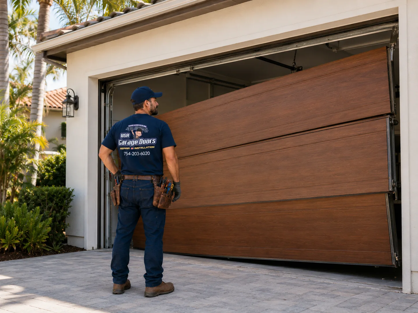 Off-track garage door repair in Tropic Isle, Delray Beach