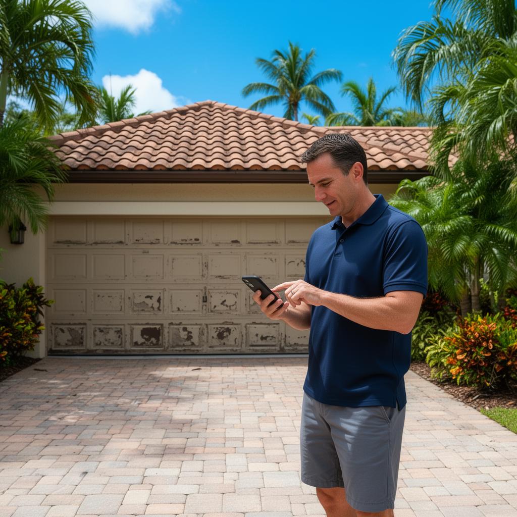 Uploading a photo of a garage door from a phone
